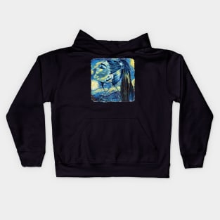 Girl Van Gogh Style Kids Hoodie